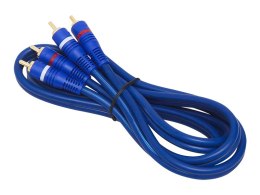 4305# PRZYŁĄCZE 2xRCA 6MM 1,5M NIEBIESKIE ZŁĄCZONE