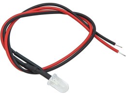 4606# DIODA LED 5 MM CZERWONY 12V Z  PRZEWODEM 20CM