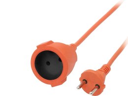 9720# PRZEDŁUŻACZ SIECIOWY  PS-160 1-GNIAZDO BEZ UZIEMIENIA 20M  POMARAŃCZOWY 2x1MM