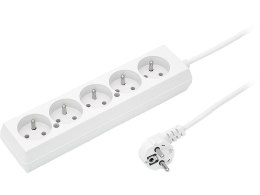 9865# PRZEDŁUŻACZ SIECIOWY  PS-570 P 5-GNIAZD Z UZIEMIENIEM 5M BIAŁY 3x1MM