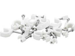 42-009# UCHWYT KABLA 4MM BIAŁY OKRĄGŁY