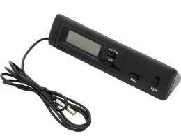 50-305# TERMOMETR SAMOCHODOWY LCD WEWNĘTRZNY/ZEWNĘTRZNY/CZASOMIERZ