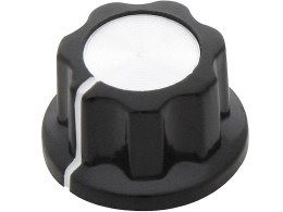 8806# GAŁKA  POTENCJOMETRU BAKELITOWA ŚREDNICA24MM CZARNA/SREBRNA