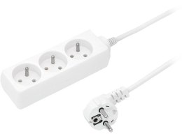 2577# PRZEDŁUŻACZ SIECIOWY  PS-370 3-GNIAZDA Z UZIEMIENIEM 5M BIAŁY 3x1,5MM