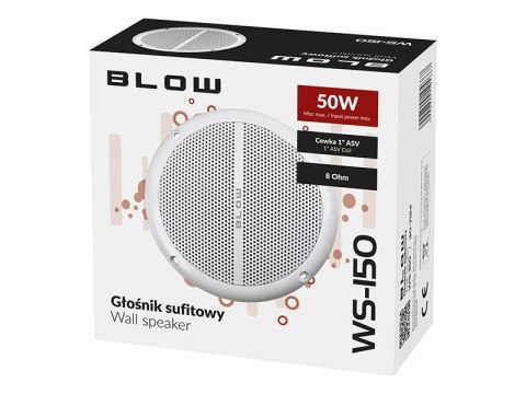 30-712# GŁOŚNIK SUFITOWY WS-150 135MM 50W/8OHM BIAŁY 30-712# GŁOŚNIK SUFITOWY WS-150 135MM 50W/8OHM BIAŁY