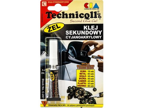 3386# KLEJ SEKUNDOWY ŻEL 2G TECHNICqLL 3386# KLEJ SEKUNDOWY ŻEL 2G TECHNICqLL