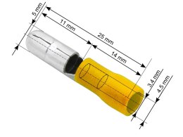 43-047# KONEKTOR IZOLOWANY WTYK 5,0/25MM ŻÓŁTY