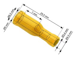 43-051# KONEKTOR IZOLOWANY GNIAZDO 5,0/24,5MM ŻÓŁTY