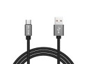 66-081# PRZYŁĄCZE USB A - MICRO B 1,5M  PLECIONKA-METAL BLISTER