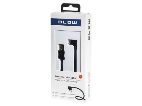66-090# PRZYŁĄCZE USB A - MICRO B 1,0M KĄTOWE CZARNE GOLD BLISTER