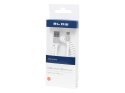 66-104# PRZYŁĄCZE USB A - MICRO B 1,5M S PIRALA SREBRNY BLISTER`