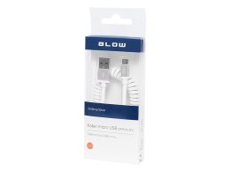 66-104# PRZYŁĄCZE USB A - MICRO B 1,5M S PIRALA SREBRNY BLISTER`