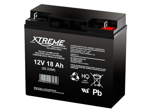 82-226# AKUMULATOR ŻELOWY 12V 18AH xTREME 180x165x77_5 82-226# AKUMULATOR ŻELOWY 12V 18AH xTREME 180x165x77_5