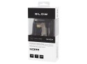 92-653# PRZYŁĄCZE HDMI-HDMI BLACK KĄTOWE 3M SKRĘCANE