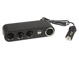 96-875# ROZGAŁĘŹNIK ZA PALNICZKI SAMOCHODOWEJ 1xWTYK/4xGNIAZDO+USB CS-42 KABEL