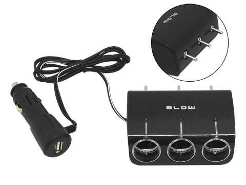 96-878# ROZGAŁĘŹNIK ZA PALNICZKI SAMOCHODOWEJ 1xWTYK/3xGNIAZDO+USB CS-34 Z PRZEŁĄCZNIKAMI + KABEL 96-878# ROZGAŁĘŹNIK ZA PALNICZKI SAMOCHODOWEJ 1xWTYK/3xGNIAZDO+USB CS-34 Z PRZEŁĄCZNIKAMI + KABEL