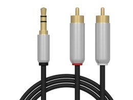 91-265# PRZYŁĄCZE WTYK 3,5ST-2xRCA 5M METAL