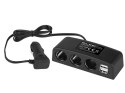 96-880# ROZGAŁĘŹNIK ZA PALNICZKI SAMOCHODOWEJ 1xWTYK/3xGNIAZDO+2xUSB CS-43 KABEL
