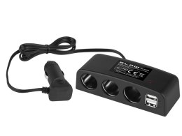 96-880# ROZGAŁĘŹNIK ZA PALNICZKI SAMOCHODOWEJ 1xWTYK/3xGNIAZDO+2xUSB CS-43 KABEL