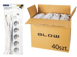 98-517# PRZEDŁUŻACZ SIECIOWY  PR-570 P 5-GNIAZD Z UZIEMIENIEM 1,5M BIAŁY 3x1,5MM O PAKOWANIE