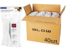 98-531# PRZEDŁUŻACZ SIECIOWY  PR-370WS P 3-GNIAZDA Z UZIEMIENIEM+WYŁĄCZNIK 1,5M BIAŁY 3x1,5MM O PAKOWANIE