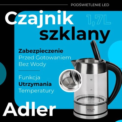 AD 1247 CZAJNIK SZKLANY 1,7 L Z REGULACJĄ TEM P. AD 1247 CZAJNIK SZKLANY 1,7 L Z REGULACJĄ TEM P.