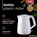 AD 1277 WHITE CZAJNIK  PLASTIKOWY 1,7 L
