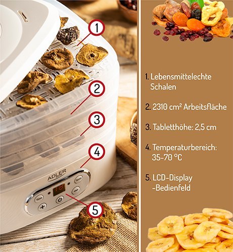 AD 6658 SUSZARKA DO GRZYBÓW, ZIÓŁ I ŻYWNOŚCI - DEHYDRATOR AD 6658 SUSZARKA DO GRZYBÓW, ZIÓŁ I ŻYWNOŚCI - DEHYDRATOR