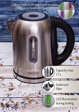 CR 1253 CZAJNIK METALOWY 1,7 L REG. TEM P.
