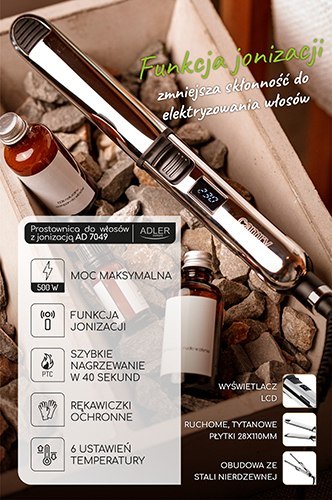 CR 2320 PROSTOWNICA DO WŁOSÓW - PROFESJONALNA - Z JONIZACJĄ CR 2320 PROSTOWNICA DO WŁOSÓW - PROFESJONALNA - Z JONIZACJĄ