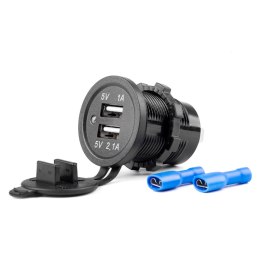 WODOOD PORNA ŁADOWARKA Z GNIAZDAMI 2x USB 12V 24V MOD-03 AMIO-02853