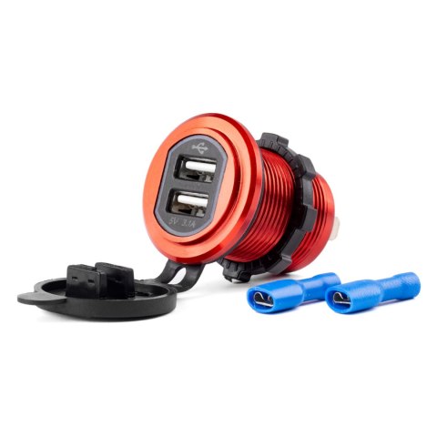 WODOOD PORNA ŁADOWARKA Z GNIAZDAMI 2xUSB 12V 24V MOD-10 AMIO-02860 WODOOD PORNA ŁADOWARKA Z GNIAZDAMI 2xUSB 12V 24V MOD-10 AMIO-02860