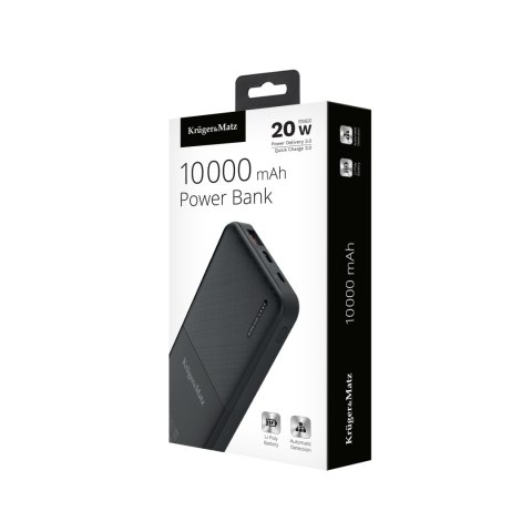 POWERBANK KRUGER&MATZ 10000 MAH LI- POL Z FUNKCJĄ QC ORAZ PD POWERBANK KRUGER&MATZ 10000 MAH LI- POL Z FUNKCJĄ QC ORAZ PD
