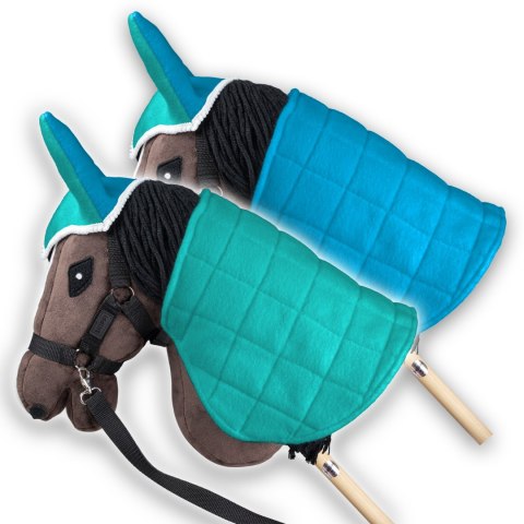 DERKA DWUSTRONNA I NAUSZNIKI SKIPPI DLA HOBBY HORSE - NIEBIESKA - ZIELONA DERKA DWUSTRONNA I NAUSZNIKI SKIPPI DLA HOBBY HORSE - NIEBIESKA - ZIELONA