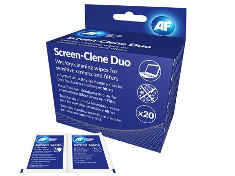 CHUSTECZKI CZYSZCZĄCE AF SCREEN CLENE DUO DRY & WET 20 PAIRS CHUSTECZKI CZYSZCZĄCE AF SCREEN CLENE DUO DRY & WET 20 PAIRS