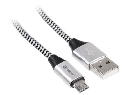 KABEL TRACER USB 2.0 AM - MICRO 1,0M CZARNO-SREBRNY