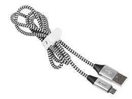 KABEL TRACER USB 2.0 AM - MICRO 1,0M CZARNO-SREBRNY