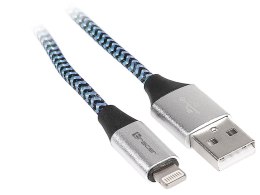KABEL TRACER USB 2.0 IPHONE AM - LIGHTNING 1,0M CZARNO-NIEBIESKI