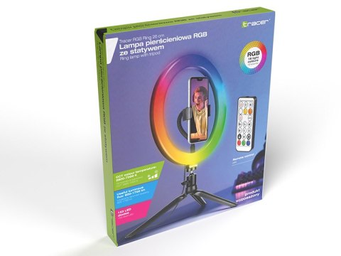 LAM PA PIERŚCIENIOWA TRACER RGB RING 26CM ZE STATYWEM LAM PA PIERŚCIENIOWA TRACER RGB RING 26CM ZE STATYWEM