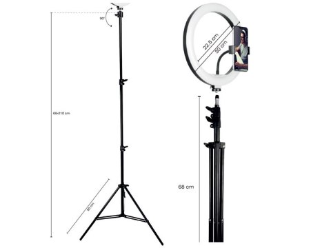 LAM PA PIERŚCIENIOWA TRACER RING 30CM ZE STATYWEM 210CM LAM PA PIERŚCIENIOWA TRACER RING 30CM ZE STATYWEM 210CM