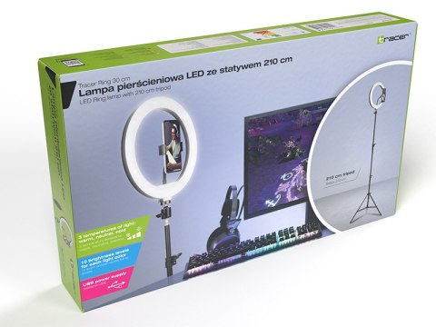 LAM PA PIERŚCIENIOWA TRACER RING 30CM ZE STATYWEM 210CM LAM PA PIERŚCIENIOWA TRACER RING 30CM ZE STATYWEM 210CM