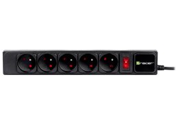 LISTWA ZASILAJĄCA TRACER POWERGEAR 1.5 M BLACK (5 GNIAZD)
