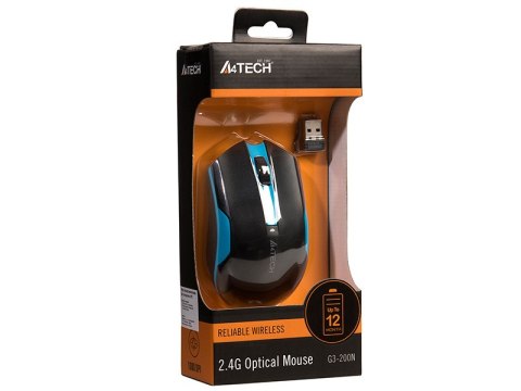MYSZ A4TECH V-TRACK G3-200N-1 BLACK+BLUE WRLS MYSZ A4TECH V-TRACK G3-200N-1 BLACK+BLUE WRLS