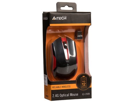 MYSZ A4TECH V-TRACK G3-200N-1 BLACK+RED WRLS MYSZ A4TECH V-TRACK G3-200N-1 BLACK+RED WRLS
