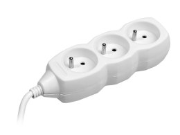 PRZEDŁUŻACZ TRACER POWERCORD 3,0M (3 GNIAZDA, WHITE)