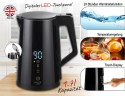AD 1345 BLACK CZAJNIK METALOWY LED Z REGULACJĄ TEM PERATURY 1,7L STRIx