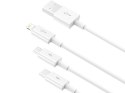 BASEUS KABEL USB 3W1 SU PERIOR SERIES, USB DO MICRO USB / USB-C / LIGHTNING, 3.5A, 1.2M (CAMLTYS-02) BIAŁY