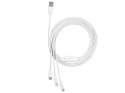 BASEUS KABEL USB 3W1 SU PERIOR SERIES, USB DO MICRO USB / USB-C / LIGHTNING, 3.5A, 1.2M (CAMLTYS-02) BIAŁY