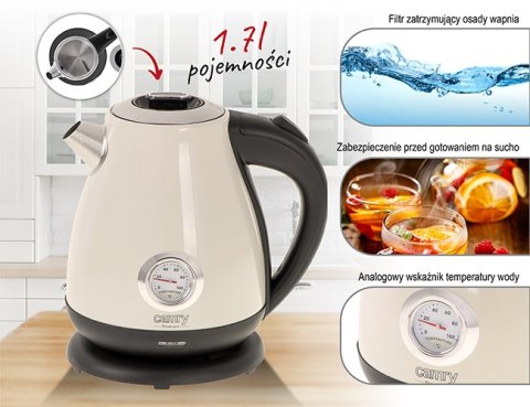 CR 1344 CREME CZAJNIK METALOWY Z TERMOMETREM 1,7L CR 1344 CREME CZAJNIK METALOWY Z TERMOMETREM 1,7L