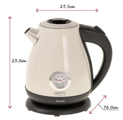 CR 1344 CREME CZAJNIK METALOWY Z TERMOMETREM 1,7L CR 1344 CREME CZAJNIK METALOWY Z TERMOMETREM 1,7L
